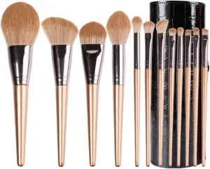 Make Up Brushes Set Makeup Brush Set 12 Pieces for Foundation Eye Shadow Facial Contour Brushes Makeup Tools Set(Gold-Brush Bucket)