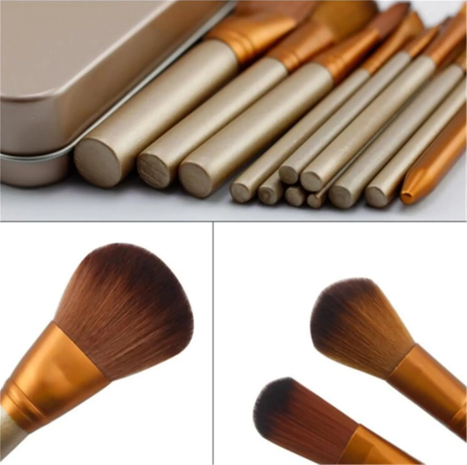 Make Up Brushes Set Makeup Brush Set 12 Pieces with Iron Box for Eye and Face Contour Makeup Brushes Makeup Tools Set