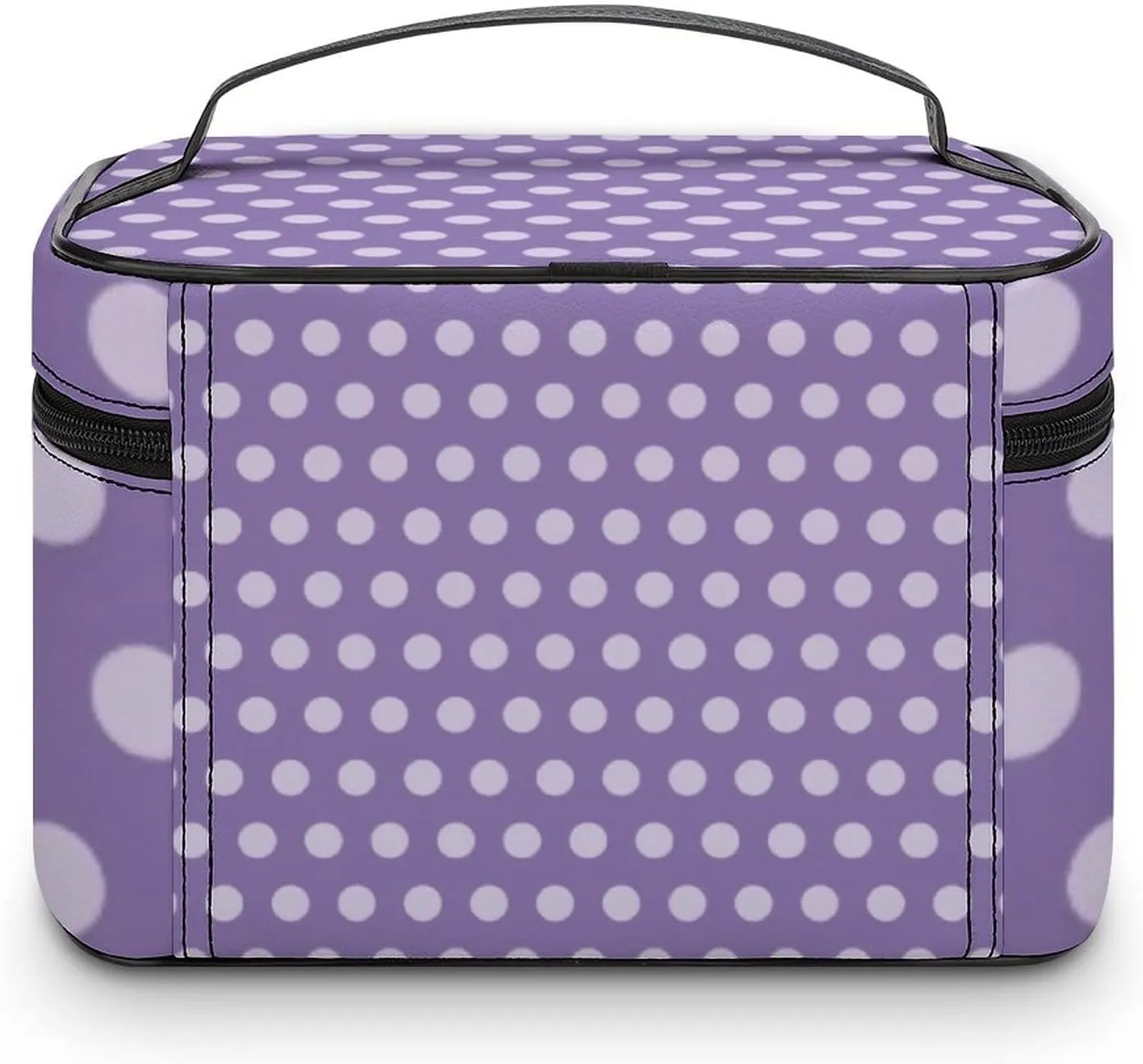 Makeup Bag, Lavender Polka Dots Travel Cosmetic Bag Makeup Organizer Case Large Capacity Portable Zipper Toiletry Bag Travel Organizer Accessories