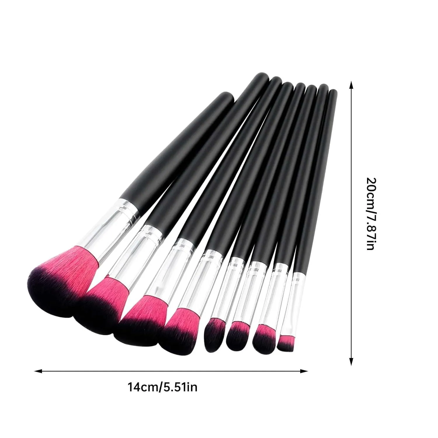 Makeup Brush Advanced Synthetic Concealer Foundation Powder Eyeshadow Makeup Brush Cosmetics Eyebrow Eyeshadow Powder Lip Gloss Brush 8Pack Foundation Makeup Brush Flat Top for Face (Color : B, Size