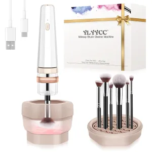 Makeup Brush Cleaner and Dryer Machine With Makeup Brush Holder, Fast Clean & Instant Dry, Portable Make up Brushes Cleaner Tool for All Size Foundation, Concealer & Powder Makeup Brushes Set
