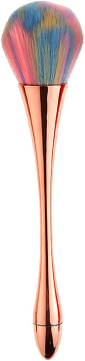 Makeup Brush, Pro Goblet Blush Loose Powder Brush Dust Remove Cleaning Beauty Makeup Tool Rose Gold Coloful