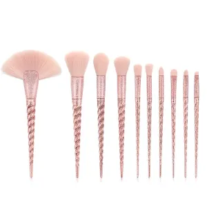 Makeup Brush Set 10pcs Unicorn Makeup Brushes, Pearlescent Frosted Cosmetic Brushes Set Fantasy Make up Brush Kit Foundation Powder Blush Eyeshadow Unicorn Horn Shaped Handle Makeup Tools 41-2