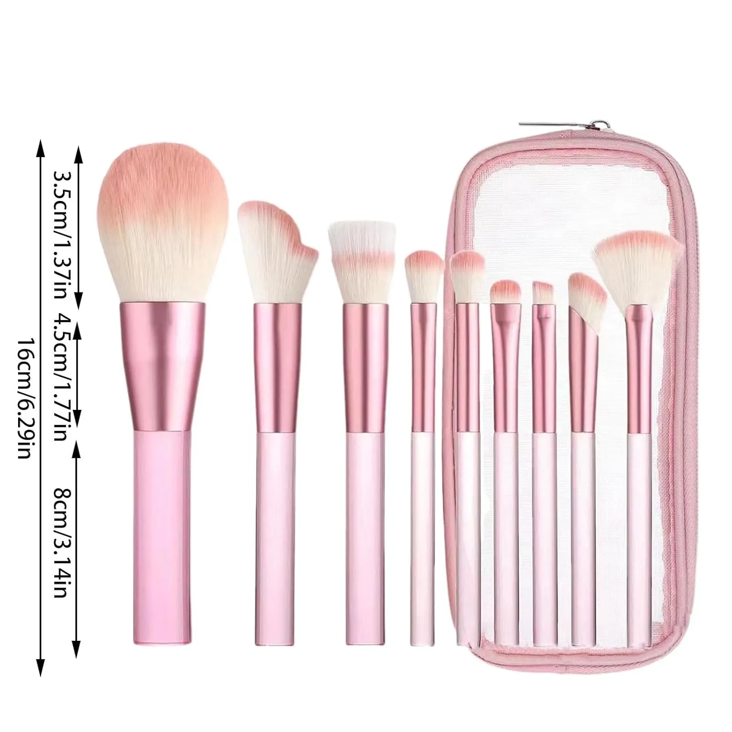 Makeup Brush Set with Organizer Bag, 9 Pcs Premium Synthetic Foundation Brush,Powder Eyeshadow Blending Concealer Contour Eyeliner Brushes for Makeup,Birthday Gifts for Women