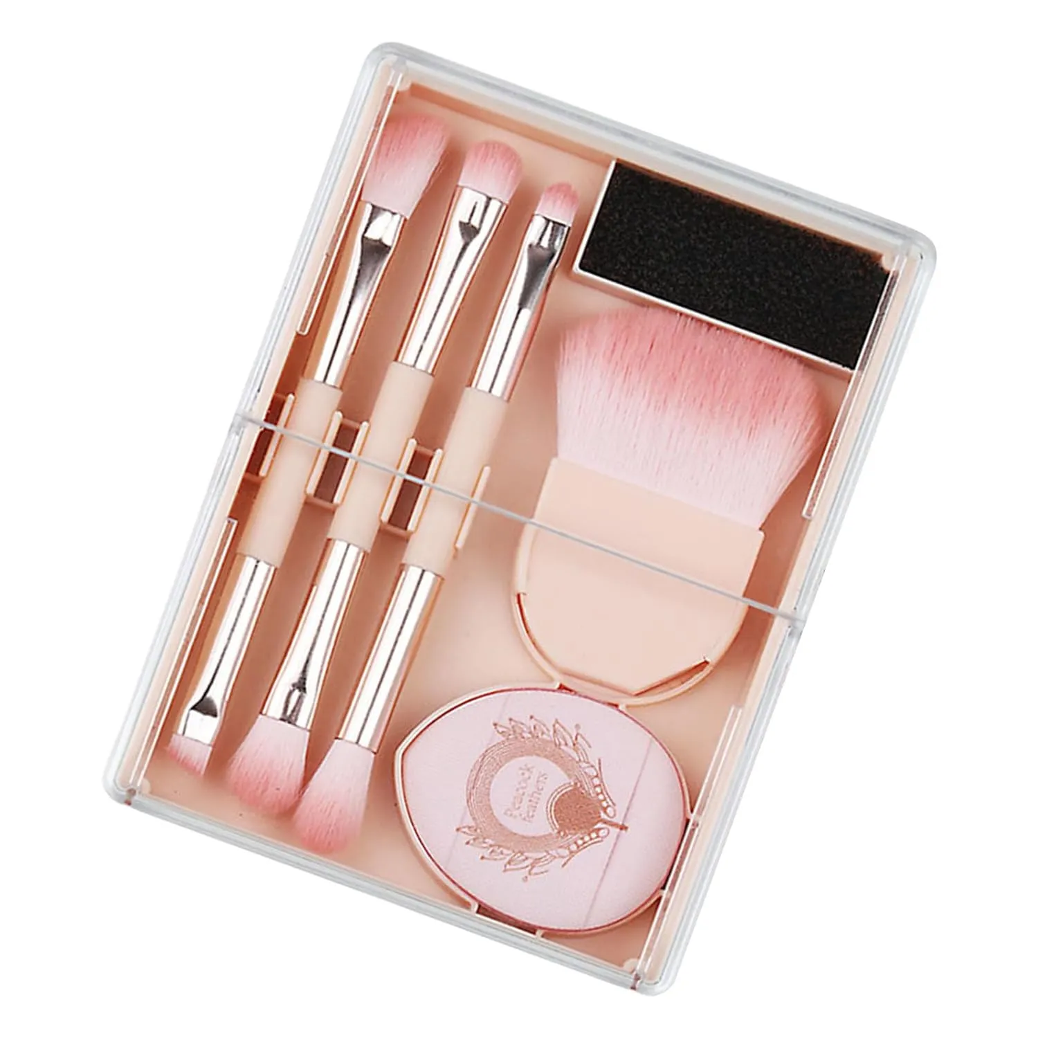 Makeup Brush Set With Powder Puff Set Liquid Makeup Powder Concealers Blusher Eyeshadow Applicator Valentine's Day Gifts