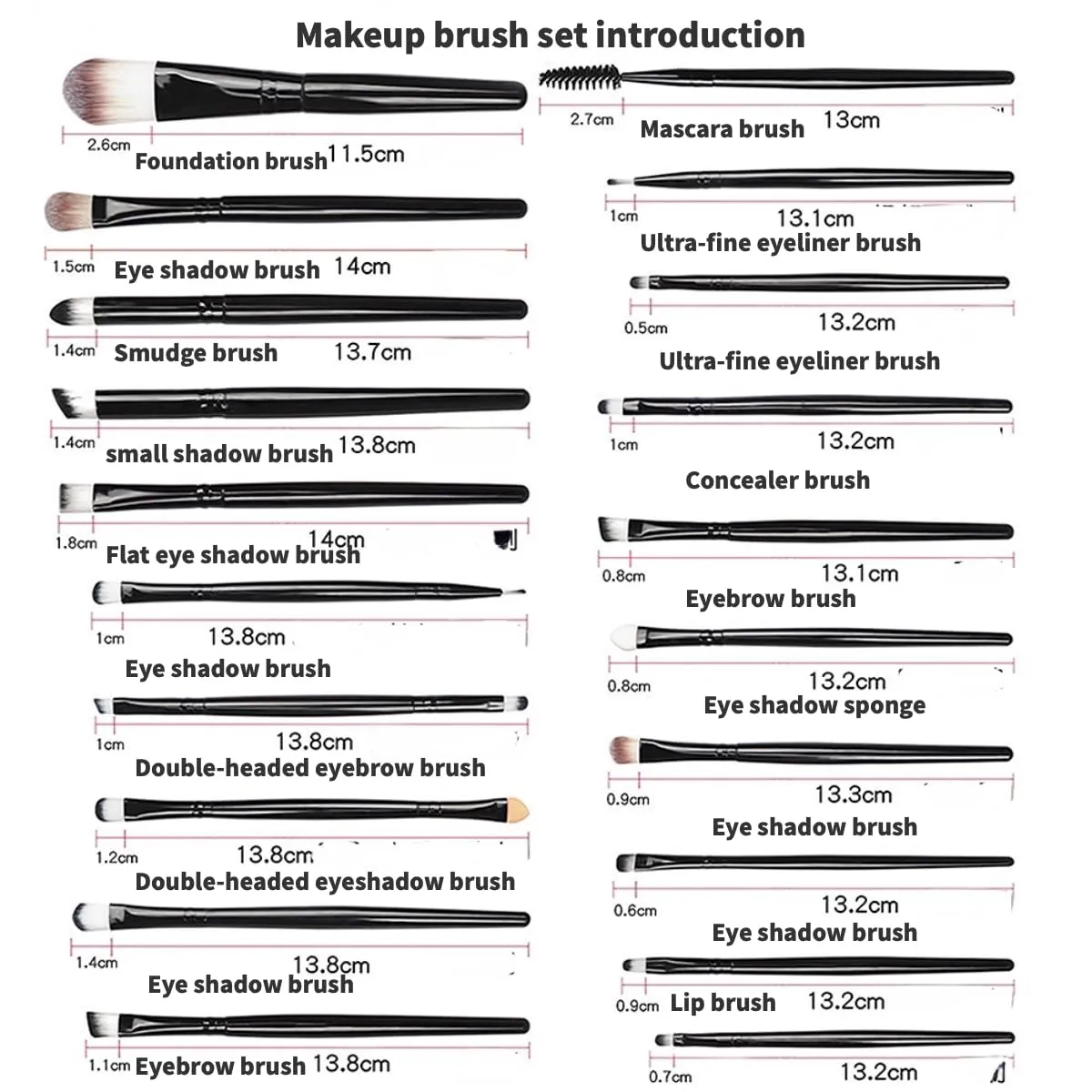 Makeup Brushes 20pcs Proffesional Cosmetics for Face Makeup Brush Set Powder Concealer Eyeshadow Eyebrow Lip Brush Beauty Tools Makeup Brushes (Sliver)