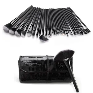Makeup Brushes, 32 Pcs Premium Synthetic Makeup Brushes Set Professional with Cosmetic Bag, Kabuki Foundation Blending Brush Eye Shadows Face Powder Blush Concealers Brushes