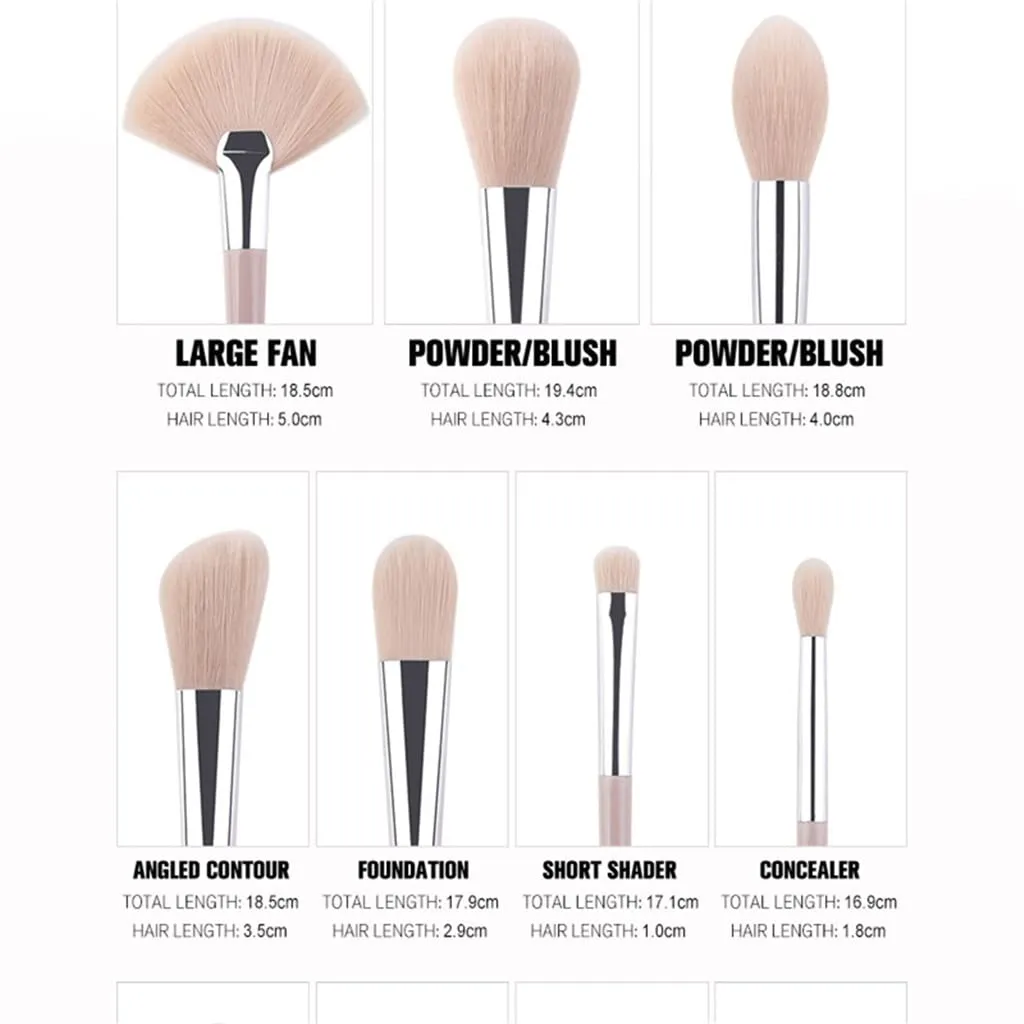 Makeup Brushes Set Professional 18pcs Make Up Brush with Pointed Handle Face Eye and Lip Cosmetic Tool