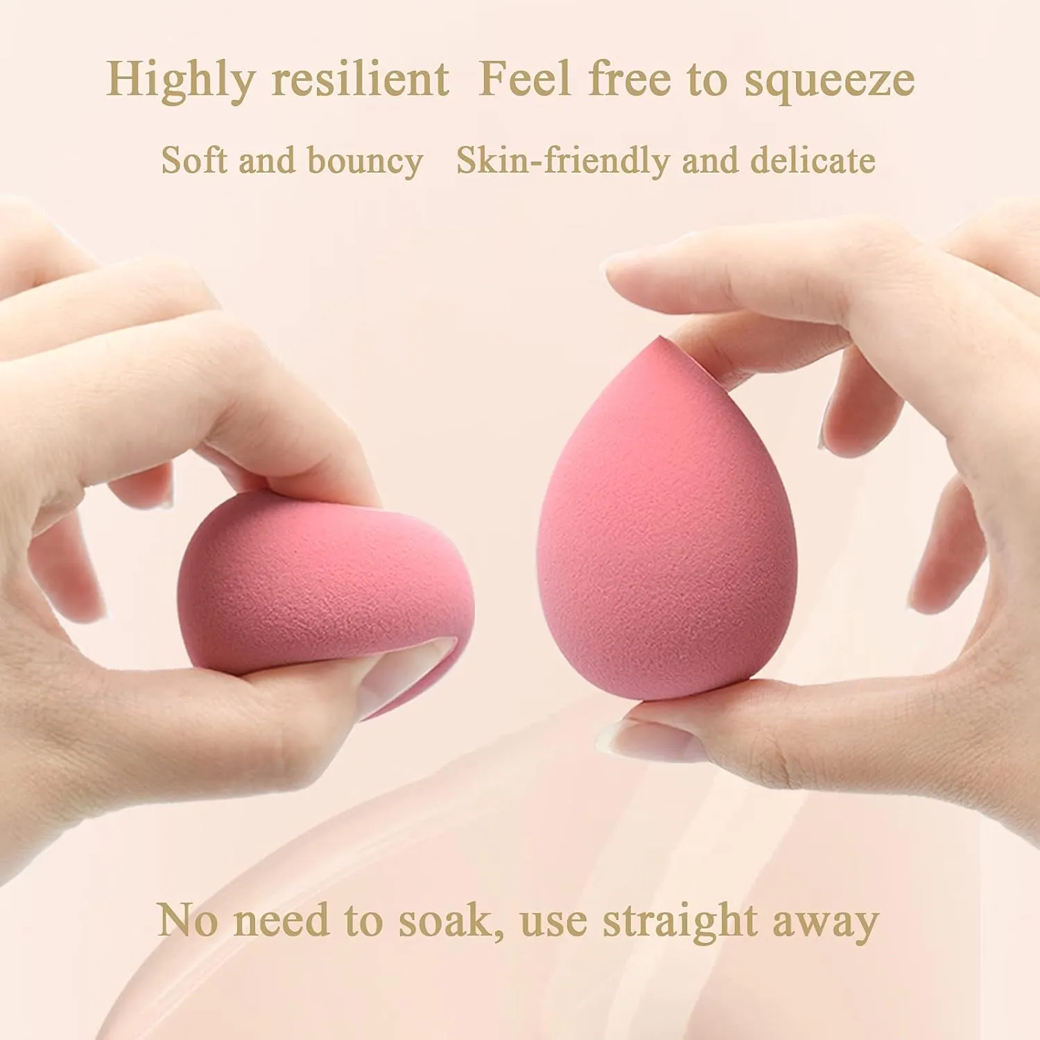 Makeup Sponge Foundation Blending Beauty Sponge, Multi-shapeSoft Puff, Dry & Wet Use with Sponge Holder Set, Sensitive and All Skin Types (Gourd, Sky Blue)