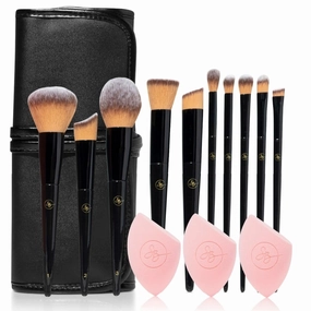 makeup brush & beveled blending sponge bundle