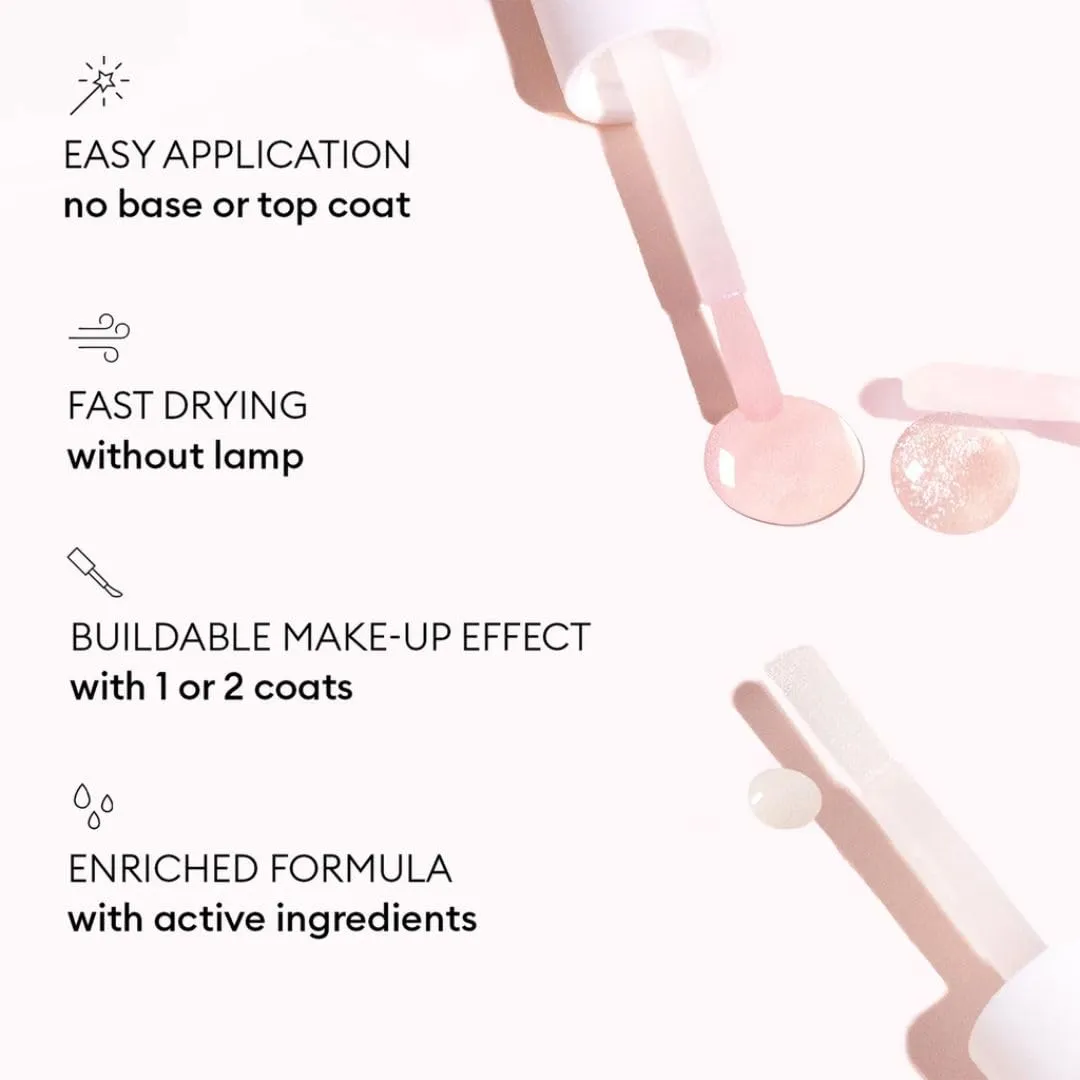 Manucurist Active Shine Illuminating & Care Nail Polish - Nail Concealer - No Lamp - Ultra-Shiny 2 in 1 Nude Gel Polish: Nail Strengthener and Growth, Highlighter & Care - Damaged Nails Repair