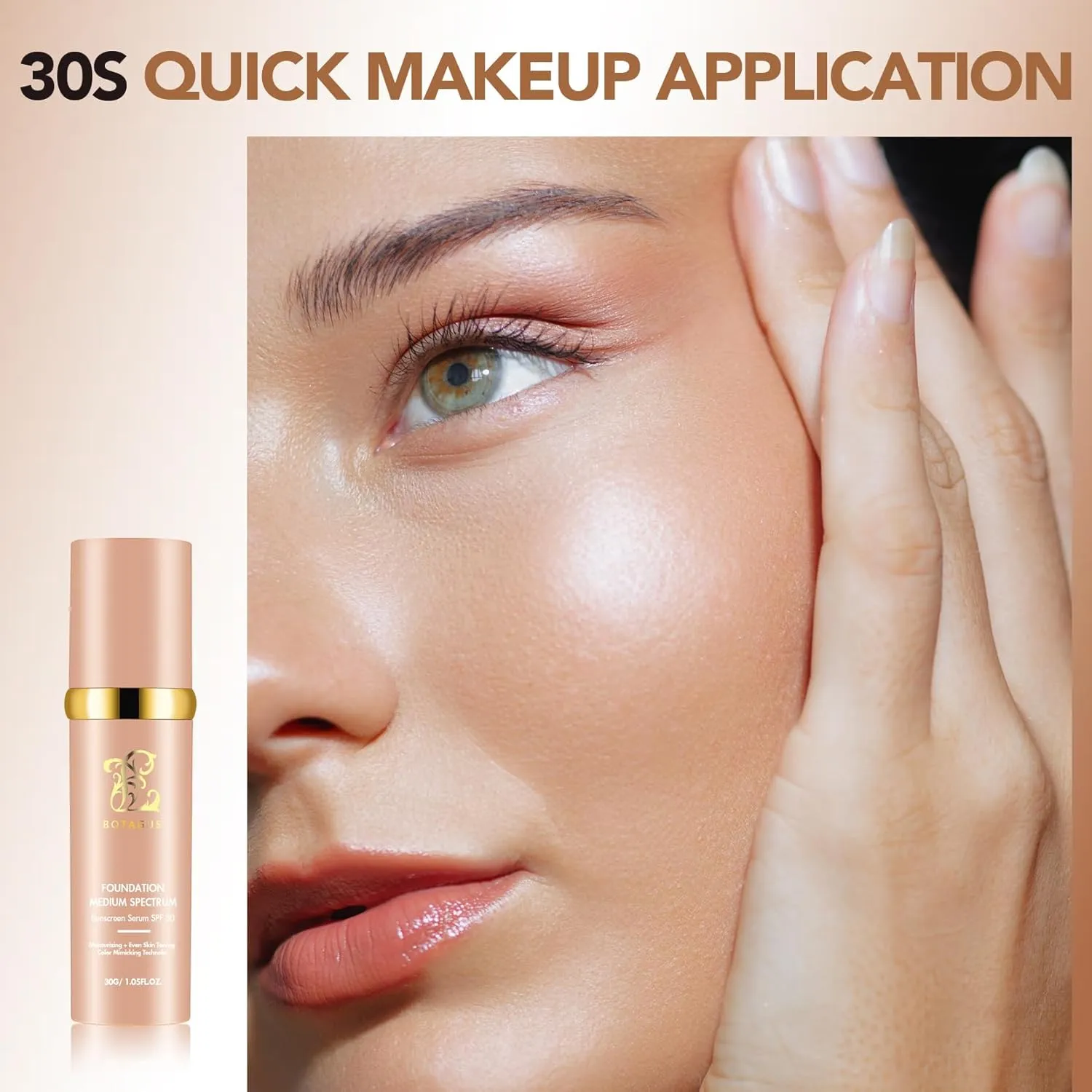 Match Cosmetics Foundation 4 in 1-Medium Spectrum,4 in 1 Cosmetics Foundation Liquid with SPF 50 , Concealer Cosmetic Lightweight Makeup, Longwearing & Waterproof for Makeup
