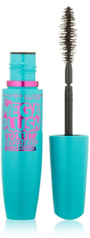 Maybelline New York Volume Express Mega Plush Waterproof Mascara, Brownish Black, 0.3 Fluid Ounce