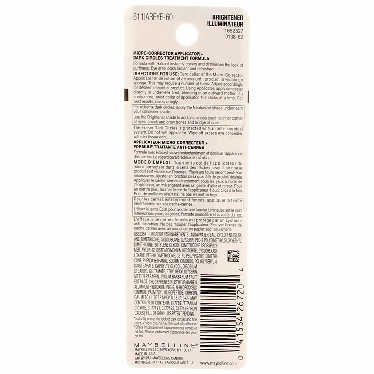 Maybelline Instant Age Rewind Eraser Dark Circles Treatment Concealer, [160] Brightener 0.2 oz (Pack of 5)