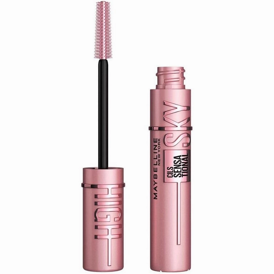 Maybelline New York Lash Sensational Sky High Mascara, Volumising & Lengthening Mascara, Washable Flake-Free Formula Infused with Bamboo Extract & Fibres, 7.2 ml, Shade: 01, Very Black