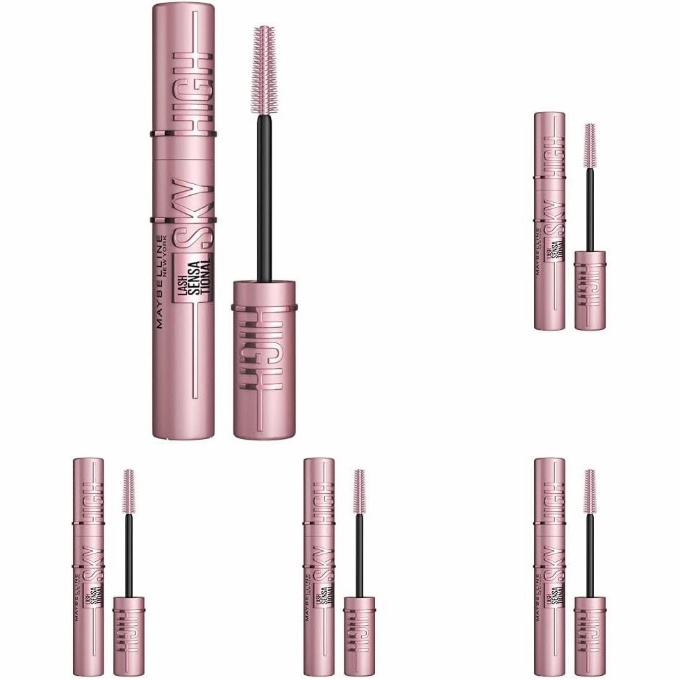 Maybelline New York Lash Sensational Sky High Mascara, Volumising & Lengthening Mascara, Washable Flake-Free Formula Infused with Bamboo Extract & Fibres, 7.2 ml, Shade: 01, Very Black