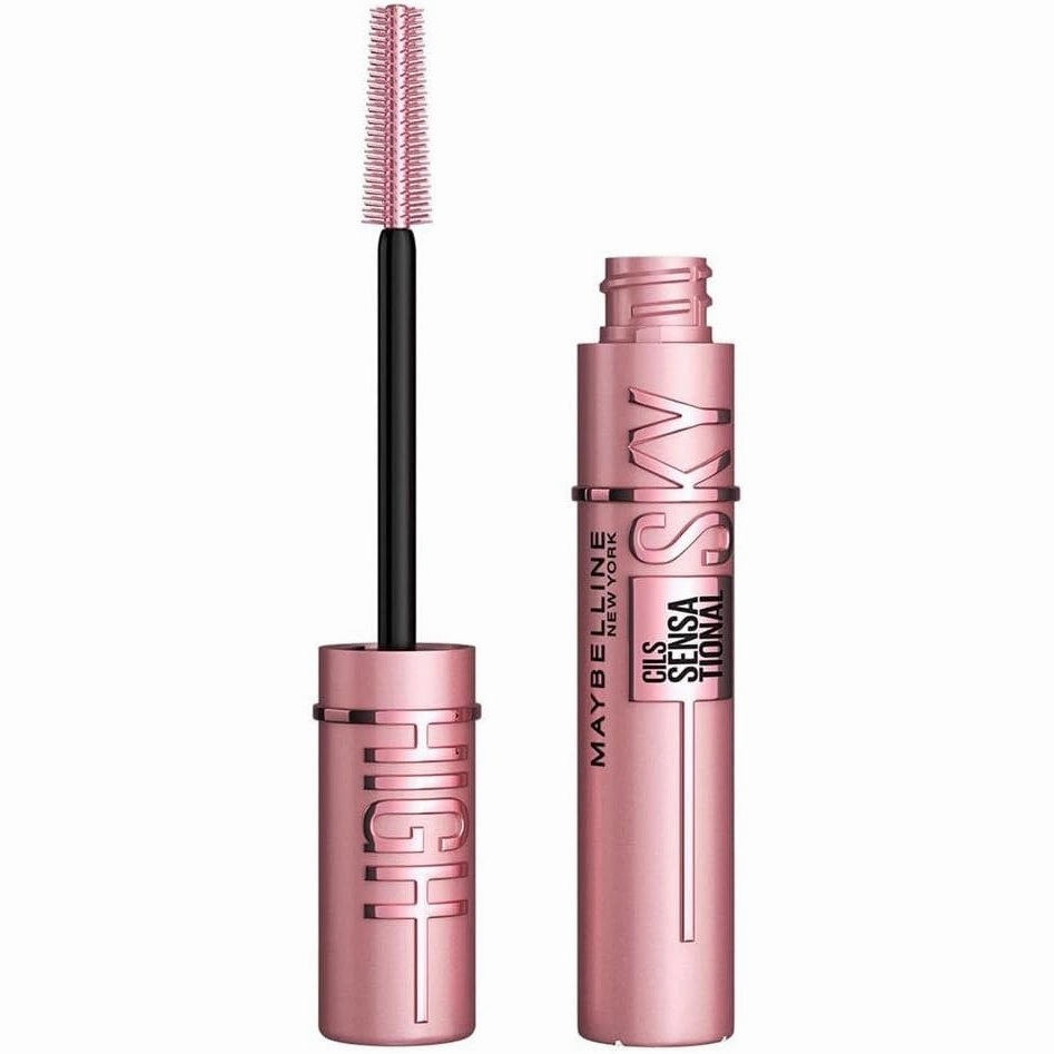 Maybelline New York Lash Sensational Sky High Mascara, Volumising & Lengthening Mascara, Washable Flake-Free Formula Infused with Bamboo Extract & Fibres, 7.2 ml, Shade: 01, Very Black