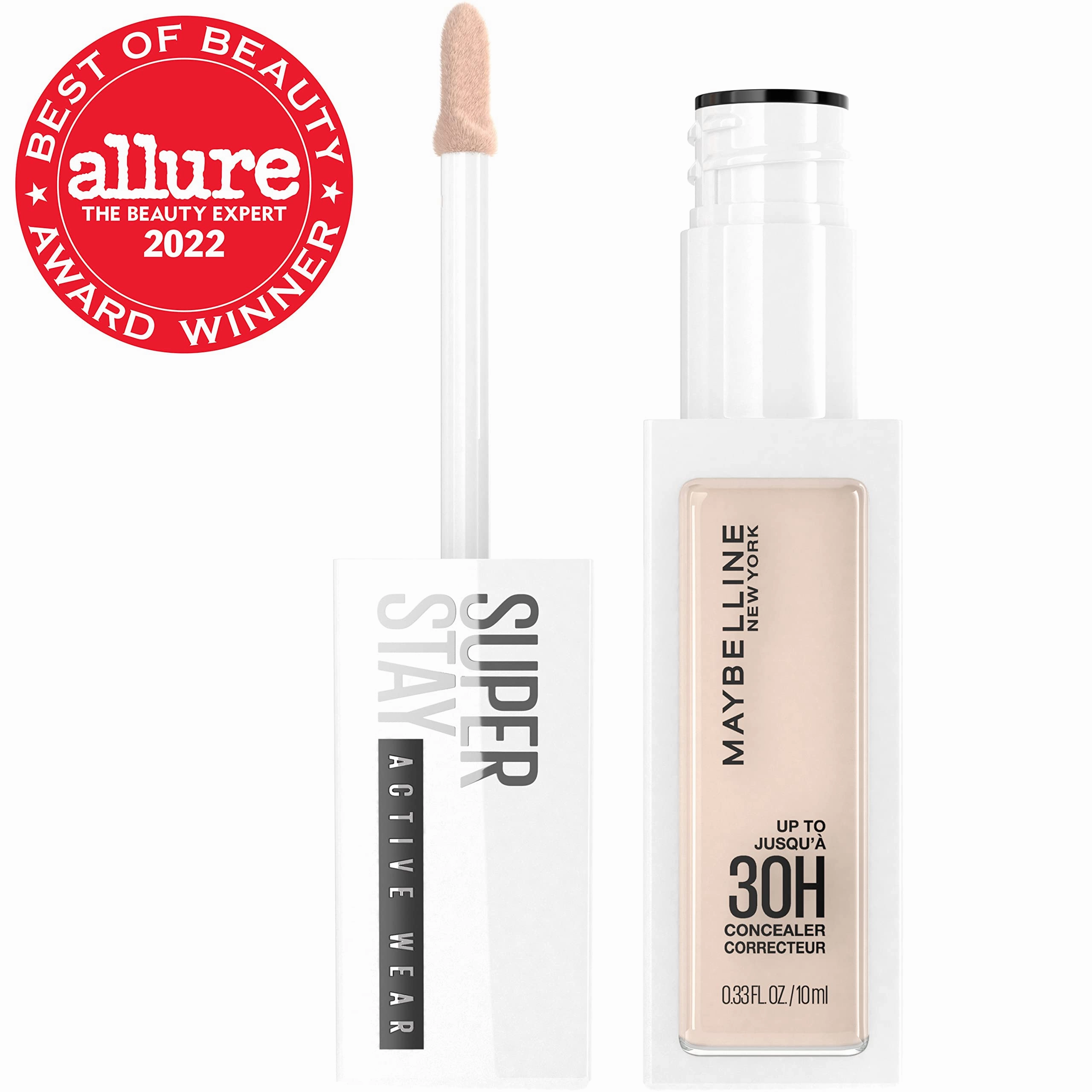 Maybelline Super Stay Liquid Concealer Makeup, Full Coverage Concealer, Up to 30 Hour Wear, Transfer Resistant, Natural Matte Finish, Oil-free, Available in 16 Shades, 10, 1 Count