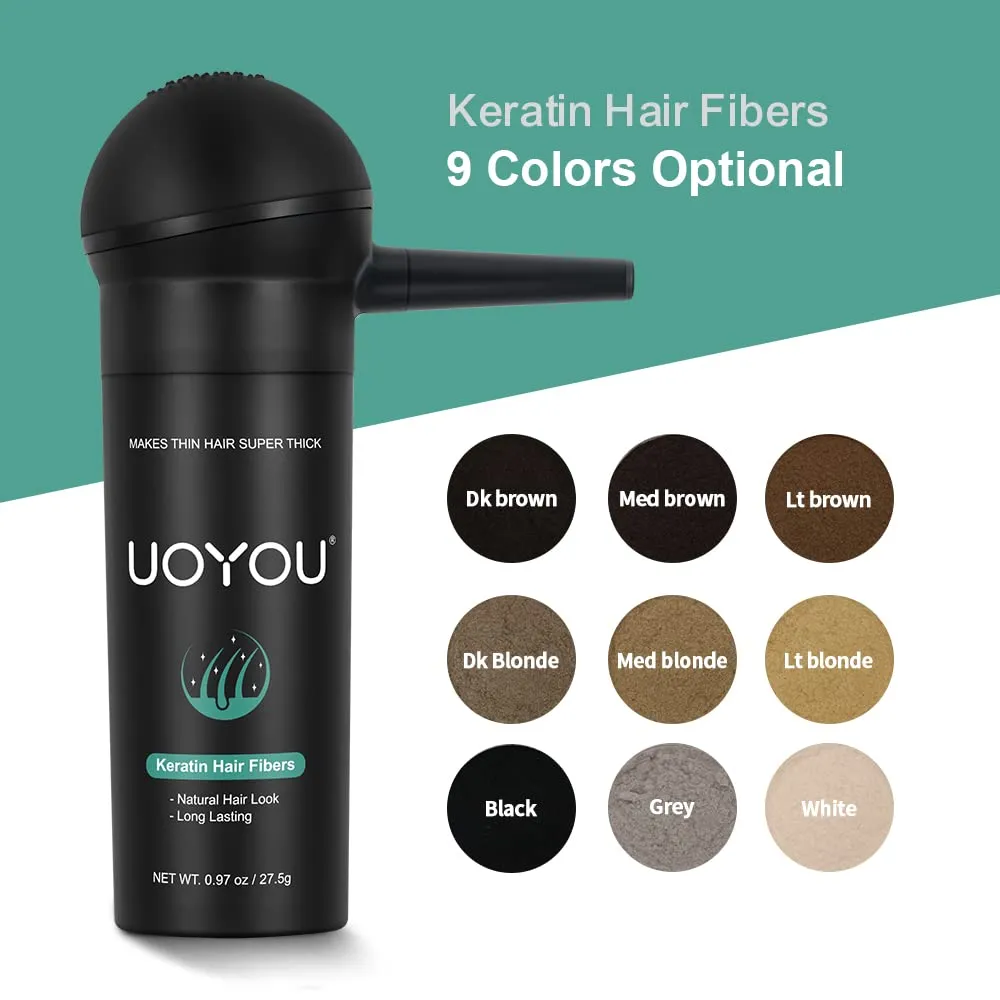 MEDIUM BROWN Hair Fibers for Thinning Hair 27.5g Bottle with Applicator | Natural Keratin Hair Fibers Concealer for Hair Loss for Men and Women | Hair Building Fibres Powder [MEDIUM BROWN Hair Fiber]