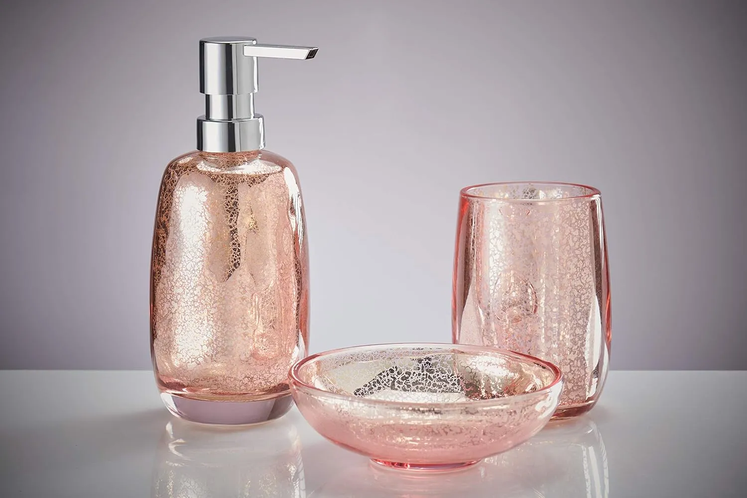 Mercury Accessories Glass Coral Toilet Brush Holder