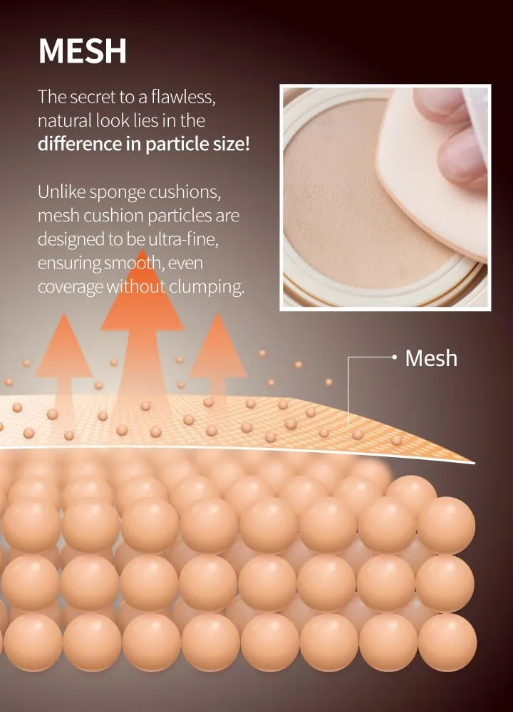 Mesh tight up cushion foundation 03, medium beige, Korean compact foundation, natural coverage, glow, sweat proof makeup, long lasting, all skin type