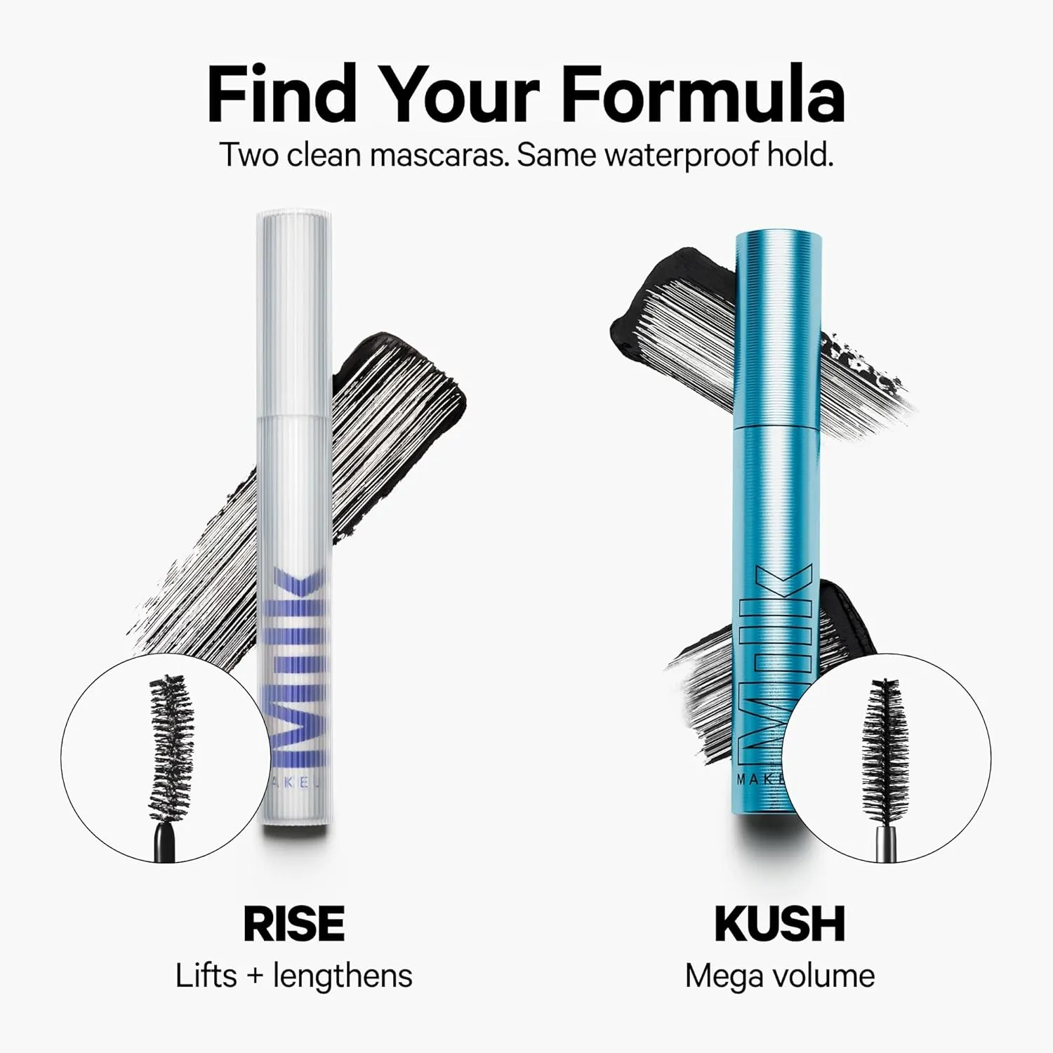 Milk Makeup RISE Mascara - Lifts, Lengthens, Curls & Adds Volume - Weightless Formula - Conditions & Strengthens - Vegan, Cruelty Free