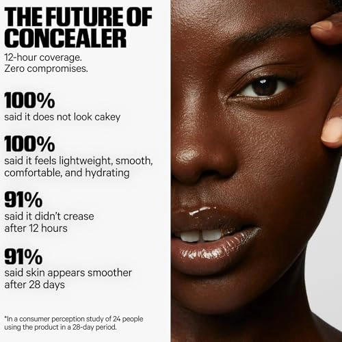 Milk Makeup Future Fluid All Over Cream Concealer, 25C (Deep with Cool Undertones) - 0.28 fl oz - Medium-to-Full Coverage - Up to 12-Hour Wear - Crease-Proof Finish - Vegan, Cruelty Free