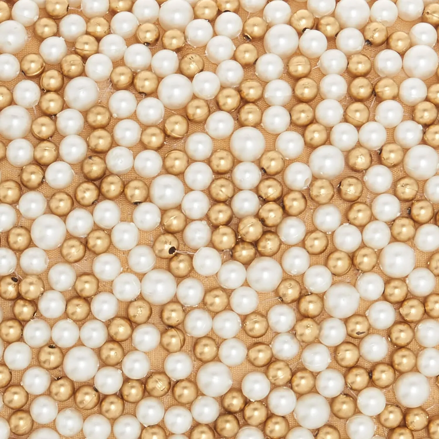 Mina Victory Luminescence Fully Beaded Pearls Ivory Gold 10" X 14" Throw Pillow