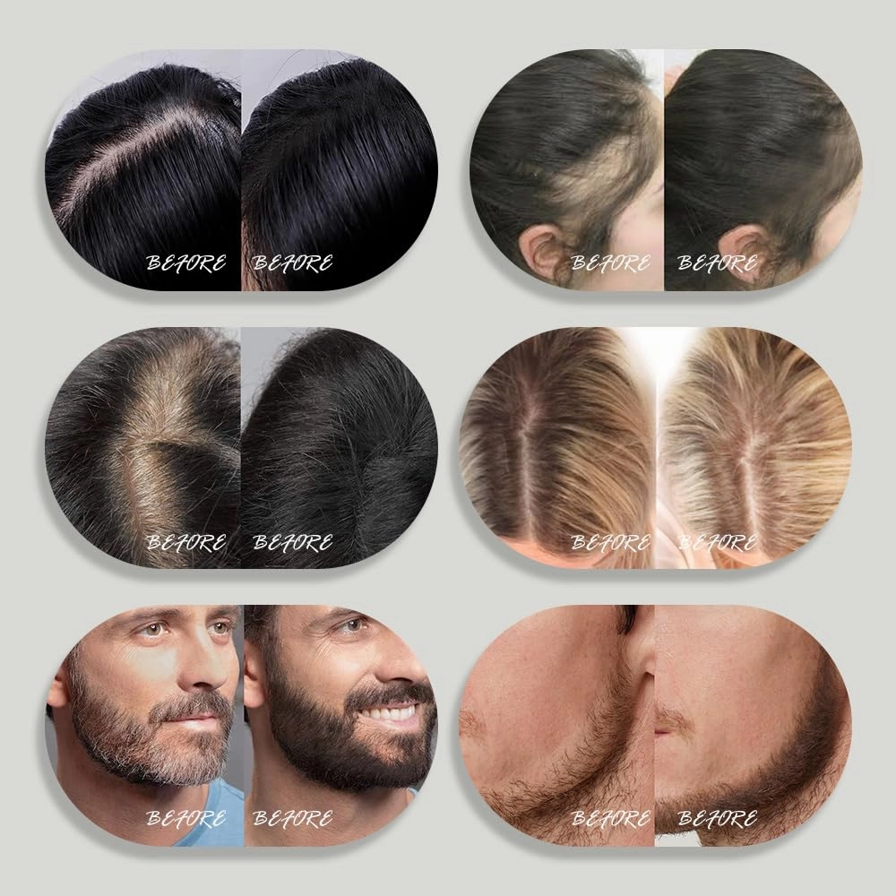 Minute Hair Larger Size Instant Hairline Shadow Powder. Quickly Cover Gray. Root Concealer. Perfect Eyebrows & Beard Line. Touch Up Thinning Gray Hair Sweatproof. 10 Grams (MEDIUM BLONDE)