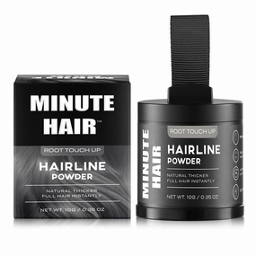 Minute Hair Larger Size Instant Hairline Shadow Powder. Quickly Cover Gray. Root Concealer. Perfect Eyebrows & Beard Line. Touch Up Thinning Gray Hair Sweatproof. 10 Grams (MEDIUM BLONDE)