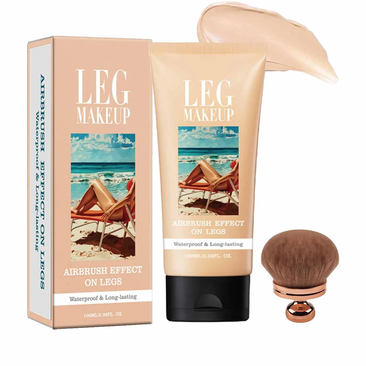 Miracle De Paris Leg Makeup, Miracle De Paris Body Coverage Perfector, All Over Complexion Perfector with Body Makeup Brush, Waterproof Long-Lasting Sweat-Proof Coverage Concealer (#01)