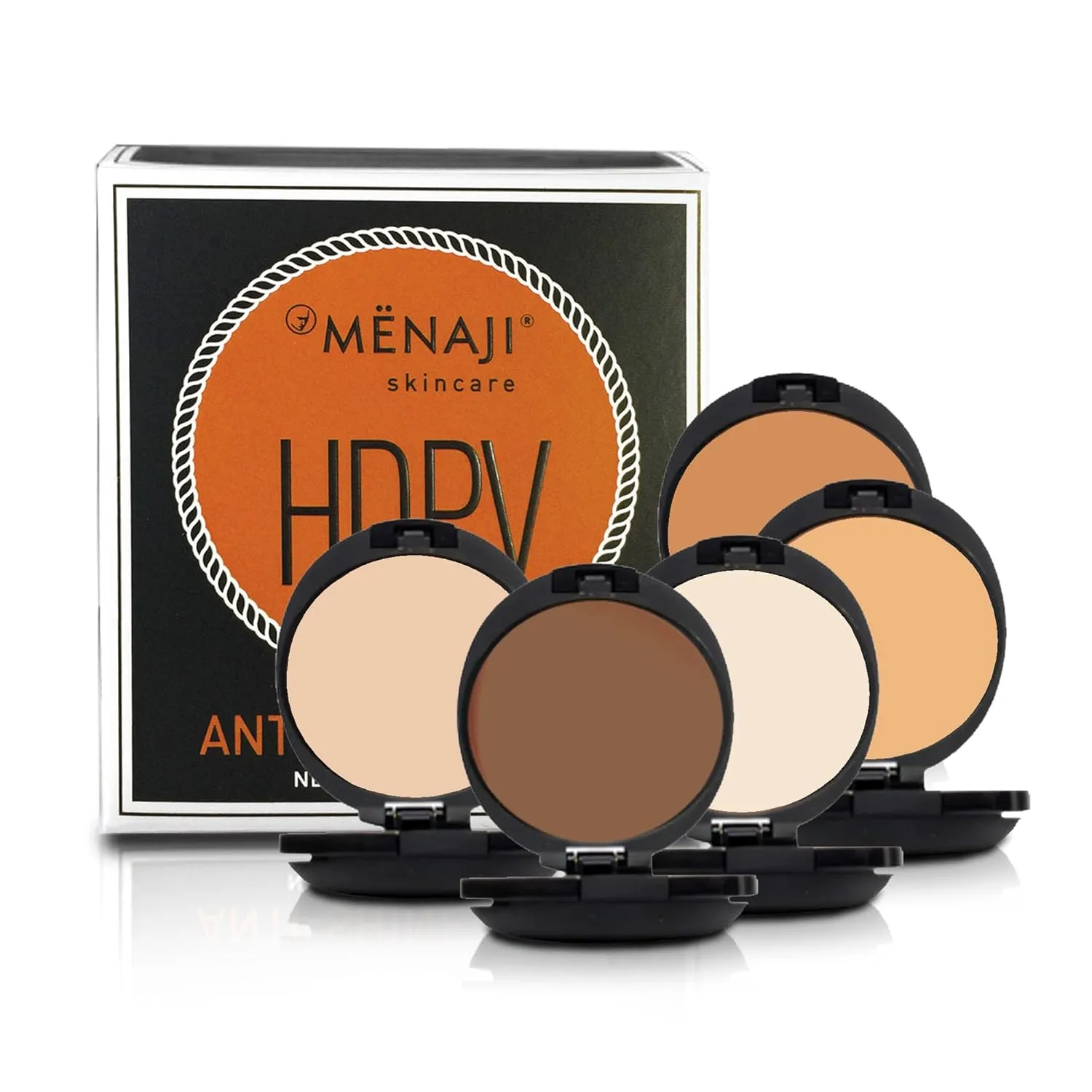 MËNAJI Anti-Shine Powder (HDPV) - Anti-Shine Face Make-Up for Men - Natural Looking Makeup - Mens Cosmetics - Medium