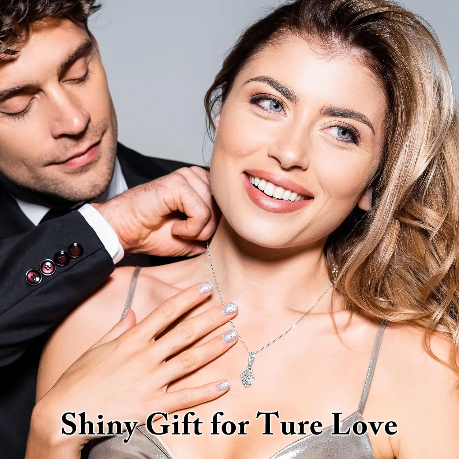 Moissanite Necklace Gifts for Women, 1-3 Carat D Color VVS1 Clarity Lab Created Simulated Diamond Pendant Anniversary Birthday Jewelry Present for Wife Mom