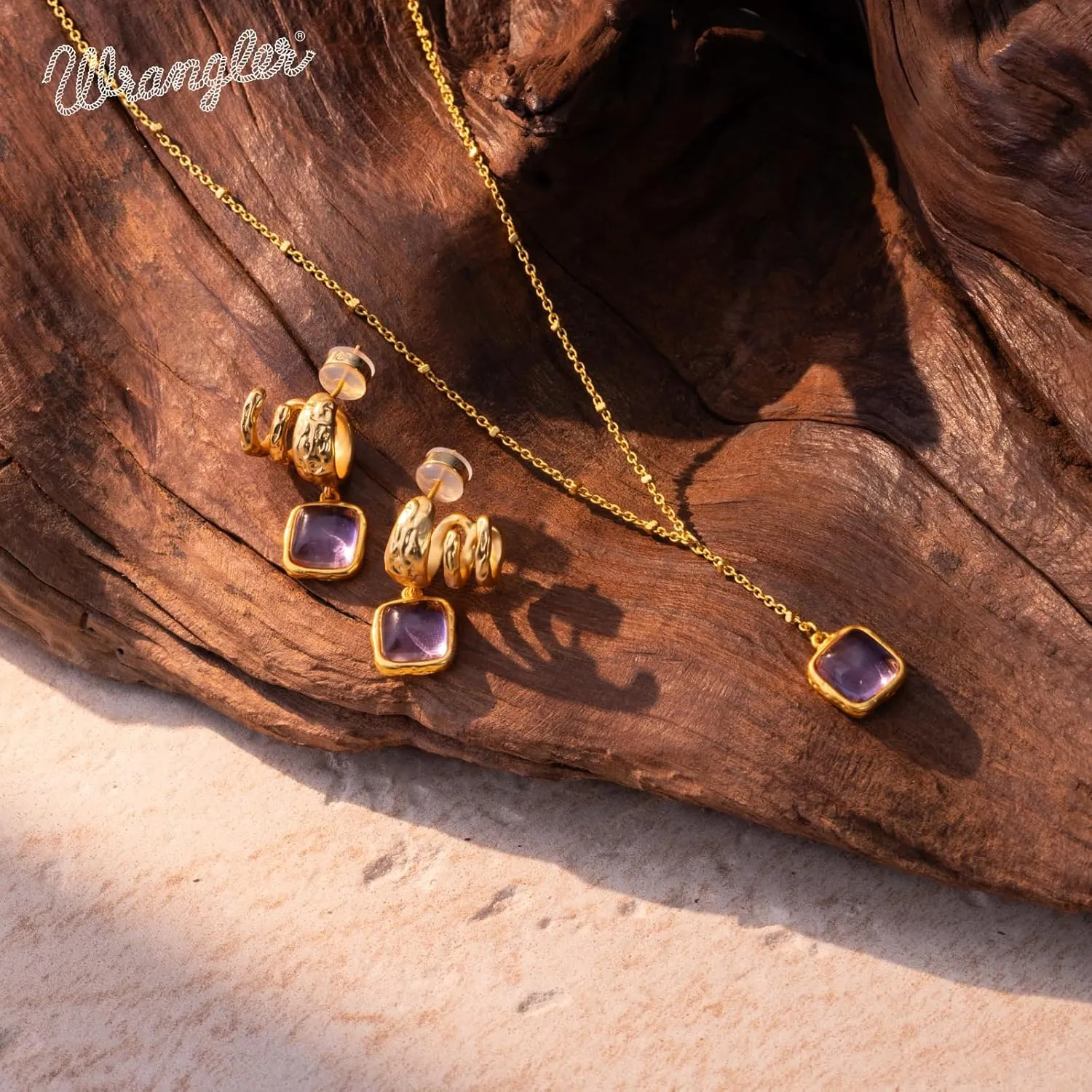 Montana West Wrangler Gold Gemstone Pendant Necklace for Women Statement 14K Plated Dainty Charm Minimalist Chains Jewelry