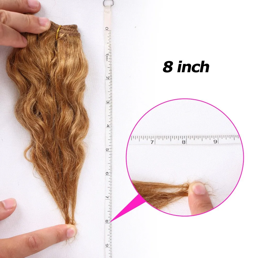 Natural Brazilian Dark Blonde Human Hair Extensions Short Curly Hair Bundles 27# Golden Virgin Human Hair Bundles Deep Curly Weave