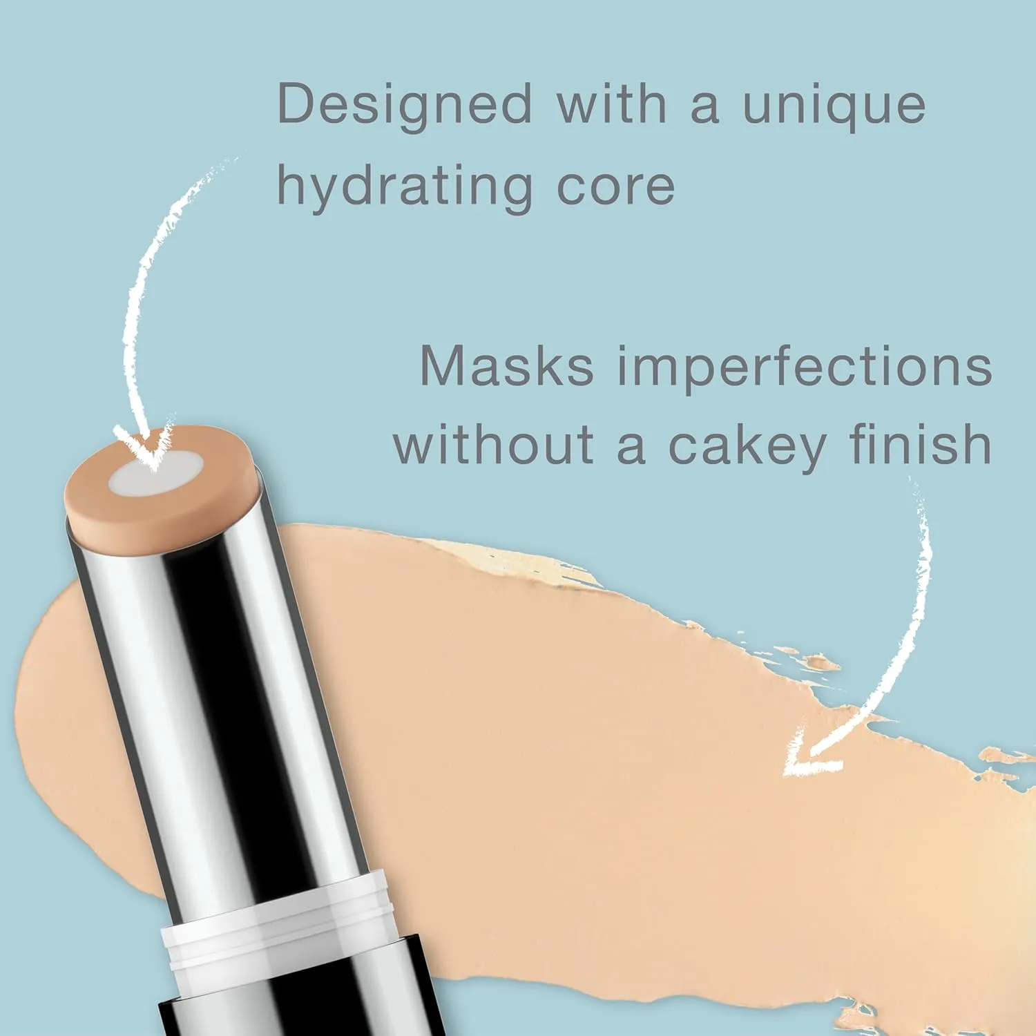 Neutrogena Hydro Boost Hydrating Concealer Stick for Dry Skin, Oil-Free, Lightweight, Non-Greasy and Non-Comedogenic Cover-Up Makeup with Hyaluronic Acid, 50 Deep, 0.12 Oz