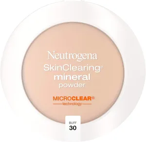 Neutrogena SkinClearing Mineral Acne-Concealing Pressed Powder Compact, Shine-Free & Oil-Absorbing Makeup with Salicylic Acid to Cover, Treat & Prevent Acne Breakouts, Buff 30, .38 oz