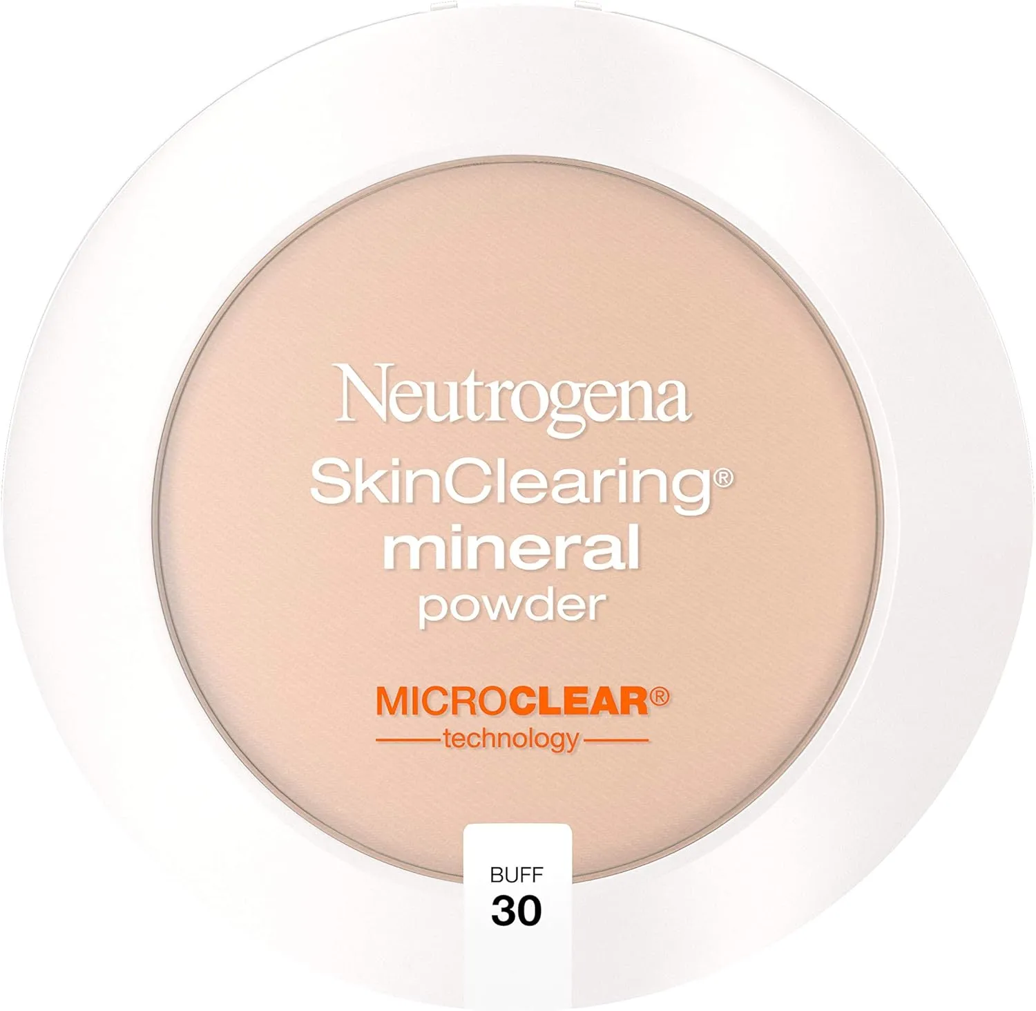 Neutrogena SkinClearing Mineral Acne-Concealing Pressed Powder Compact, Shine-Free & Oil-Absorbing Makeup with Salicylic Acid to Cover, Treat & Prevent Acne Breakouts, Buff 30, .38 oz