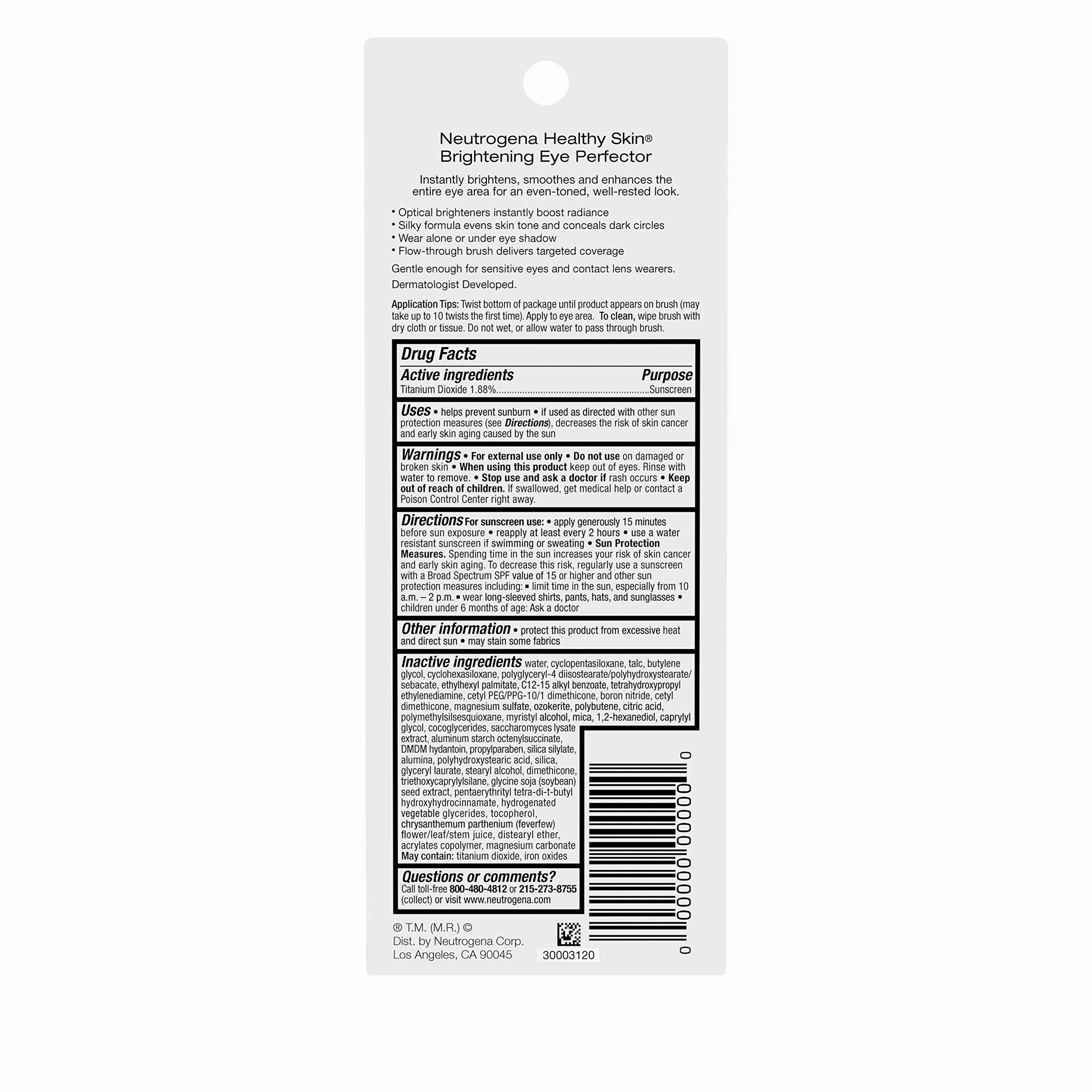 Neutrogena Healthy Skin Brightening Eye Perfector, SPF 25, Fair 05