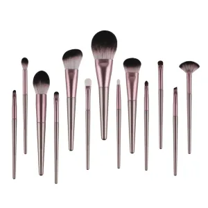 New 12pcs Makeup Brush Set Soft Hair Full Set Black Gold Eye Shadow Nose Shadow Repair Beauty Makeup Tools ( Size : 13PC-B )