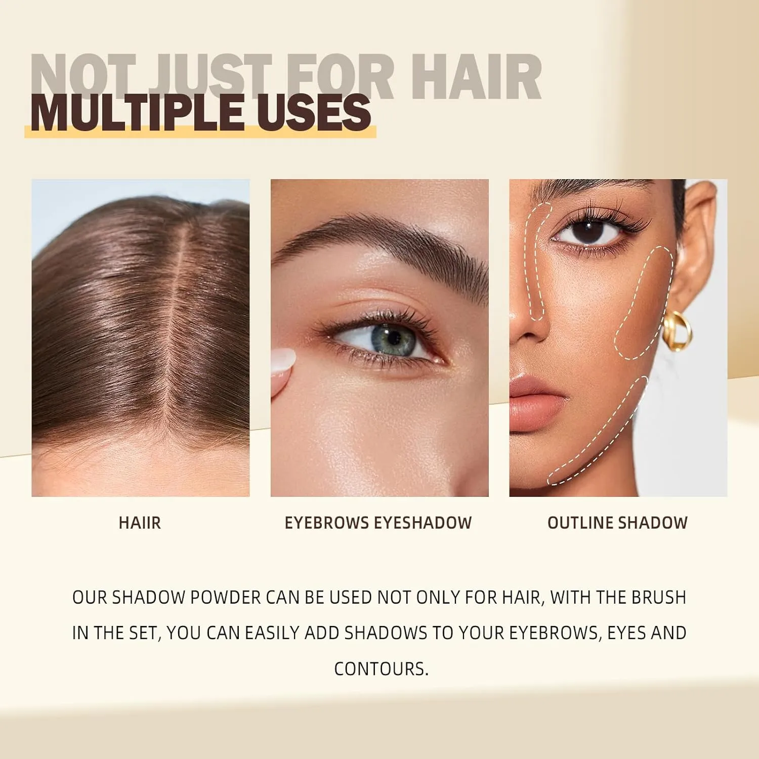New Root Touch Up Hair Color,Hair Fibers for Thinning Hair,Cruelty Free Hairline Powder - Instantly Cover Touch Up, Hair Color Root Touch Up Powder, Hair Thickener for Women & Men (White)