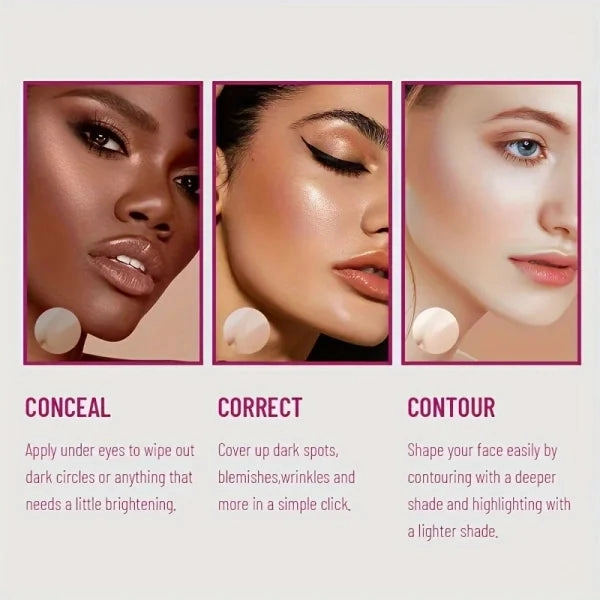 New Sponge Head Concealer – For Dark Circles, Freckles, Acne, Pigmentation & Blemishes, Long-Lasting Moisturizing Liquid Foundation