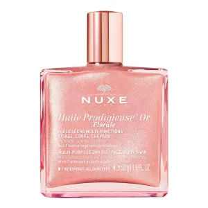Nuxe Huile Prodigieuse Floral Shimmering Multi Purpose Dry Oil for Face, Body & Hair. Luxurious Rose Gold Glow and Deep Hydration, 1.6 fl.oz.
