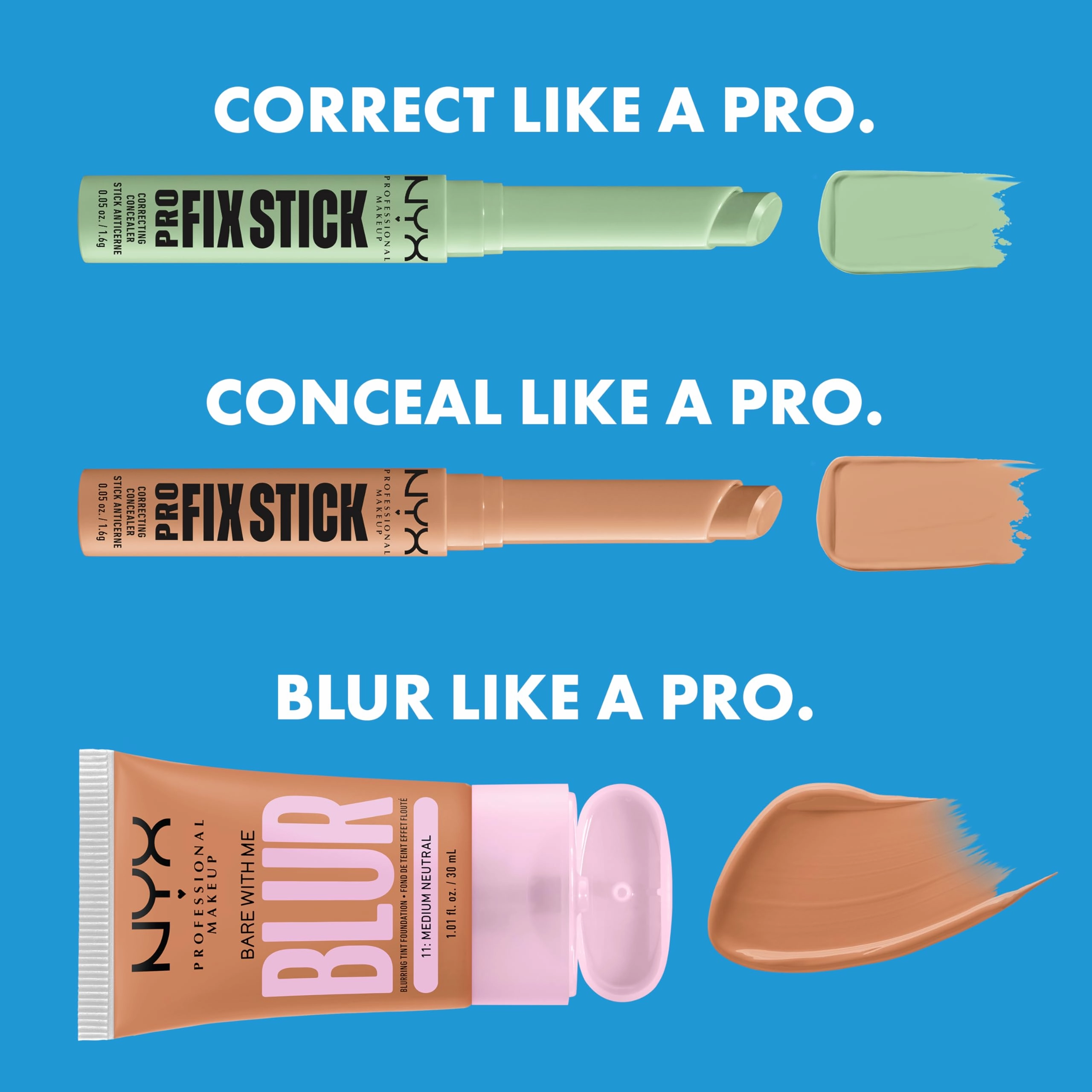 NYX PROFESSIONAL MAKEUP Pro Fix Stick Correcting Concealer, Buildable Medium Coverage Concealer Stick - Cocoa