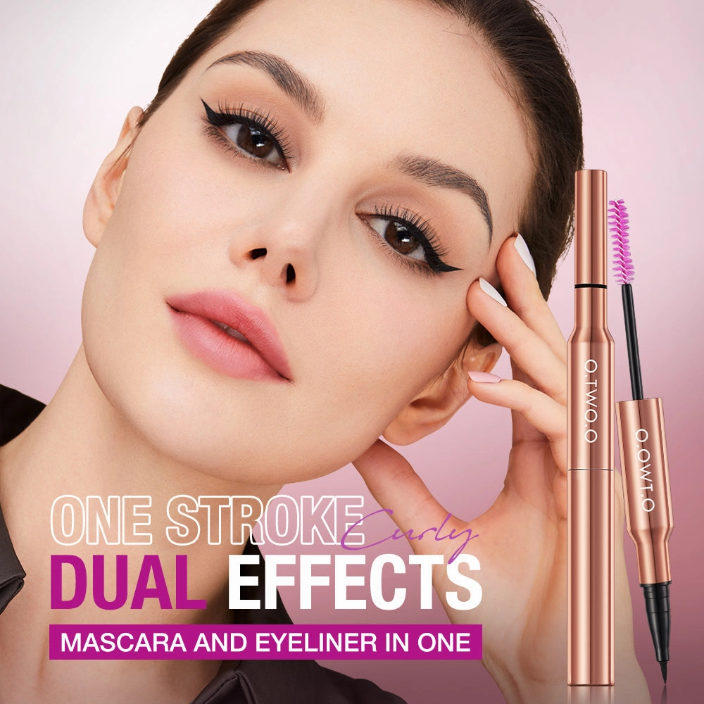 O.TWO.O 2 IN 1 Long Wear Black Eyeliner Lengthening Non- Smuge Mascara