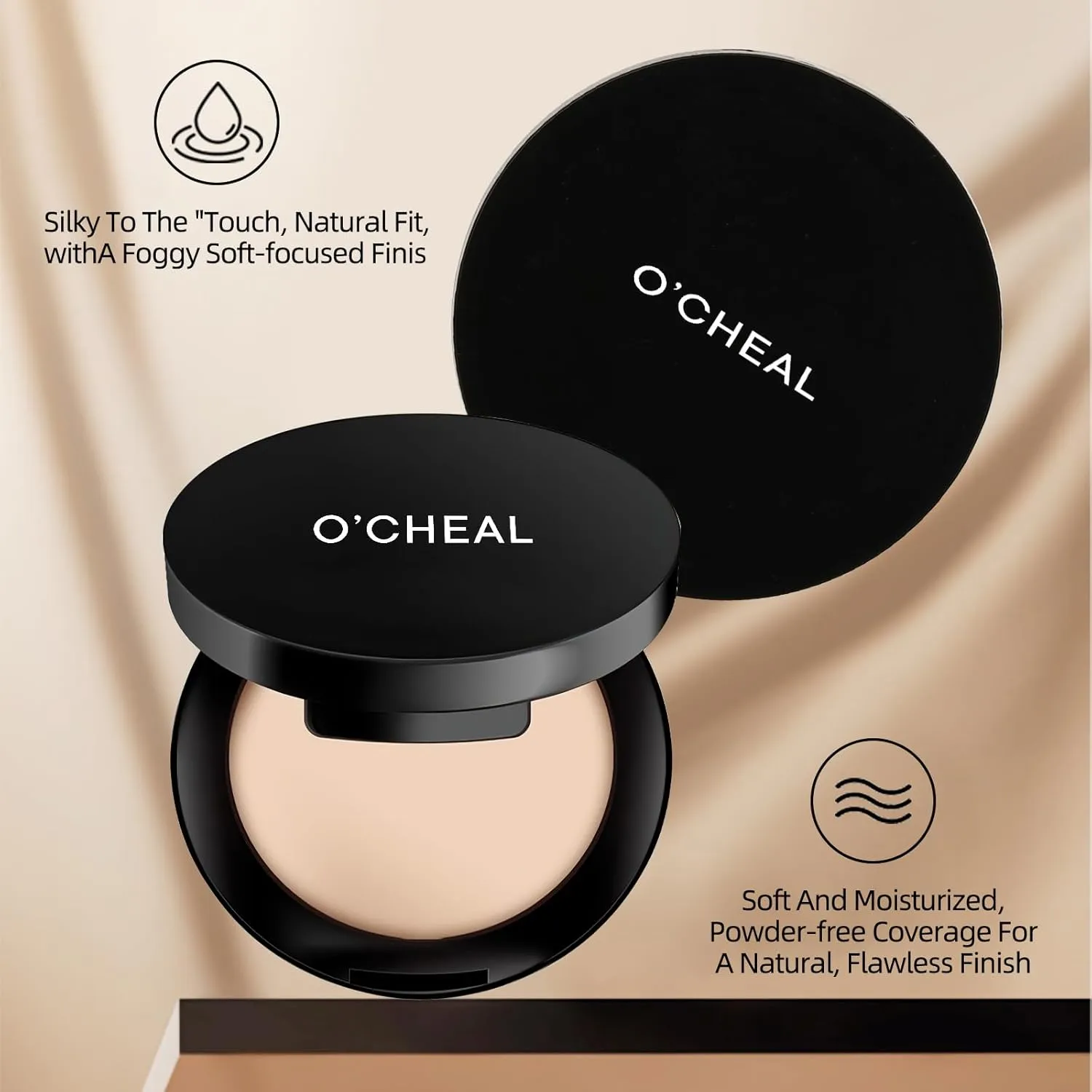 O'CHEAL Oil-Control Concealer Setting Powder - Lightweight, Breathable, Long-Lasting Makeup Trouble Solver for a Silky Soft-Focus Matte Finish, Vegan & Cruelty-Free (02#NATURAL, 0.28OZ)