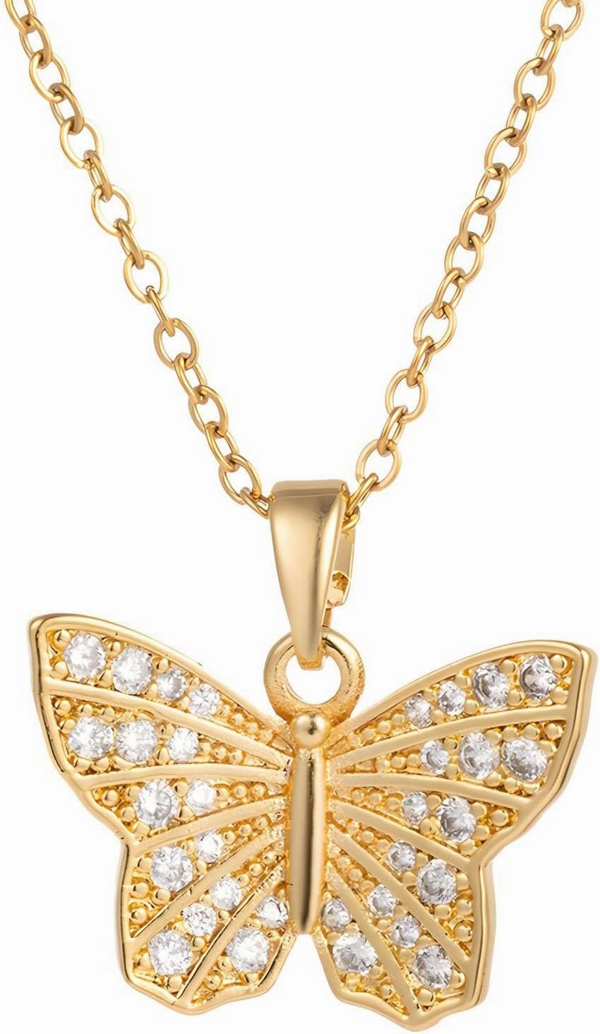 Ora & Eve Butterfly Necklace for Women – 18K Gold Plated Pendant with Crystal Accents – Dainty, Waterproof & Tarnish-Free Gift Jewelry