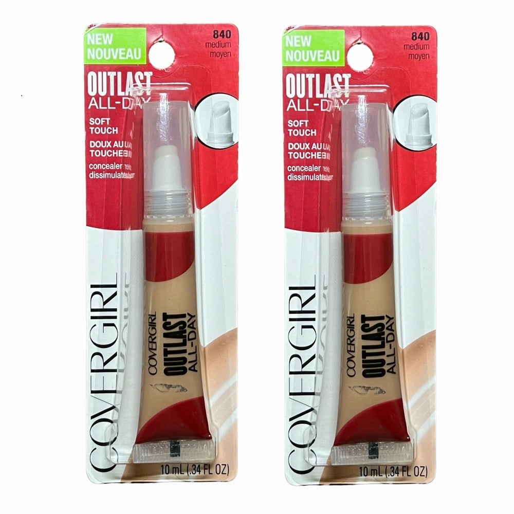 Pack of 2 CoverGirl Outlast All-Day Soft Touch Concealer, Medium # 840
