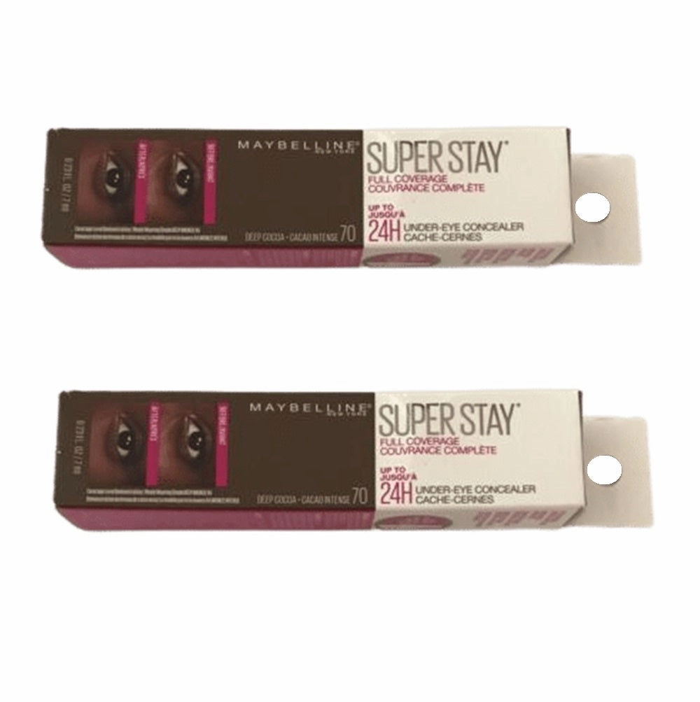Pack of 2 Maybelline New York Super Stay Full Coverage Under-Eye Concealer, Deep Cocoa # 70
