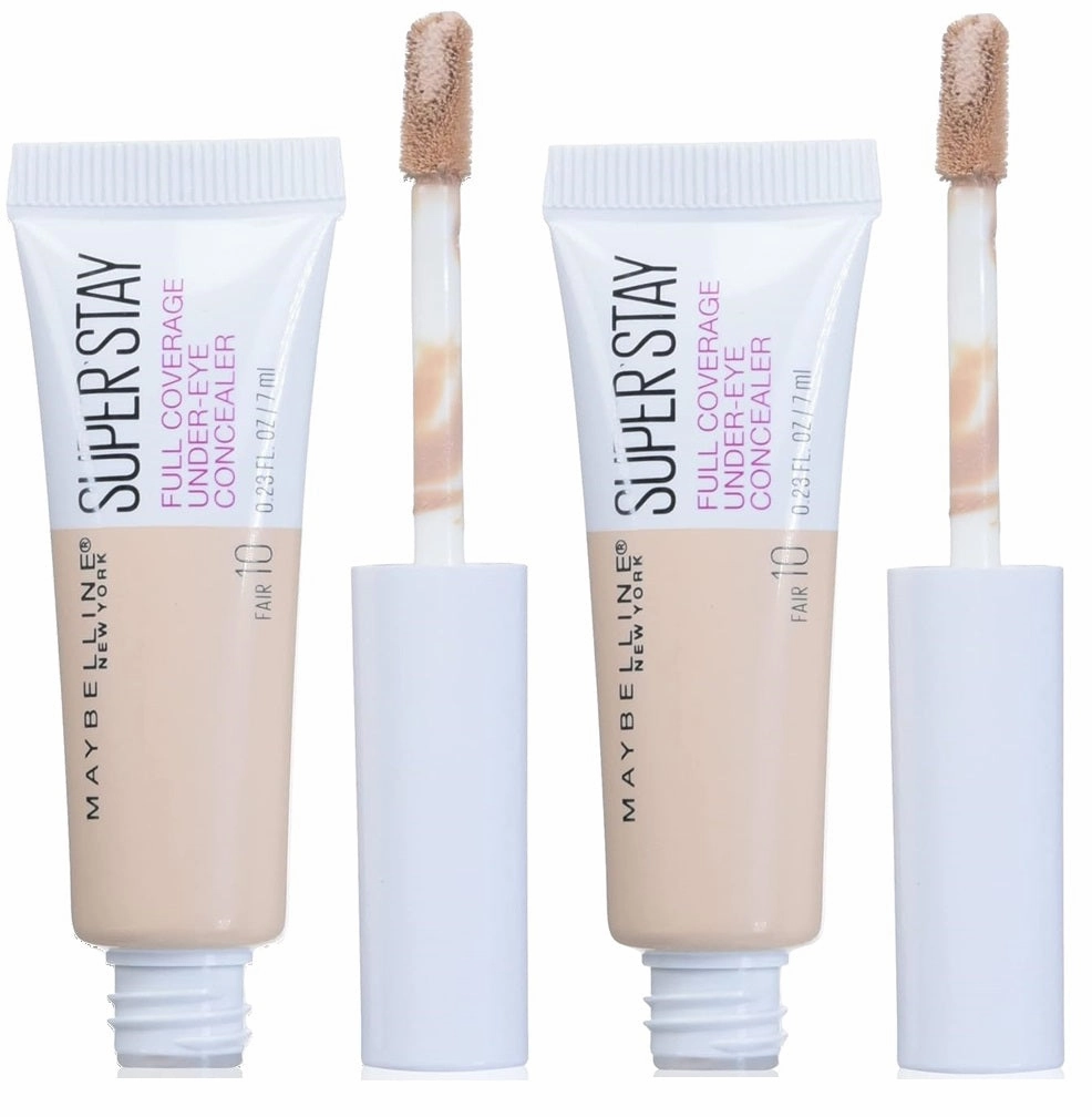 Pack of 2 Maybelline New York Super Stay Full Coverage Under-Eye Concealer, Fair 10